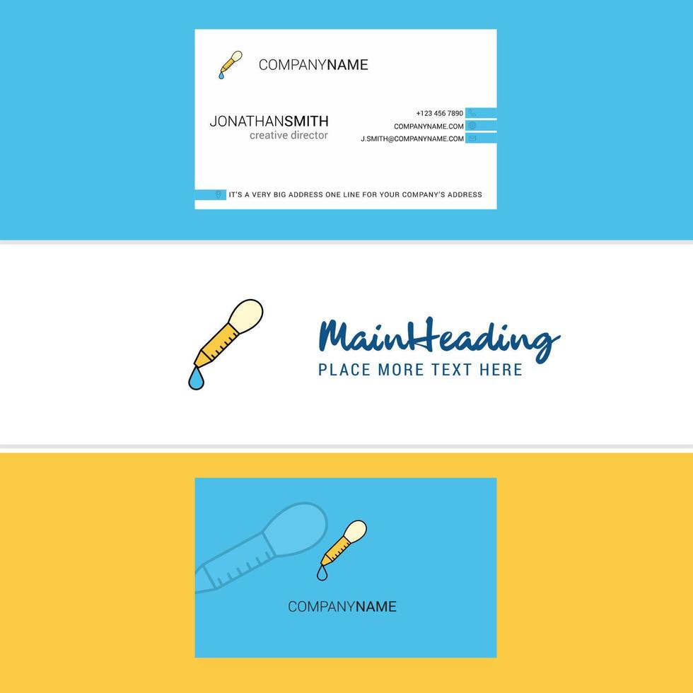 Beautiful Dropper Logo and business card vertical Design Vector