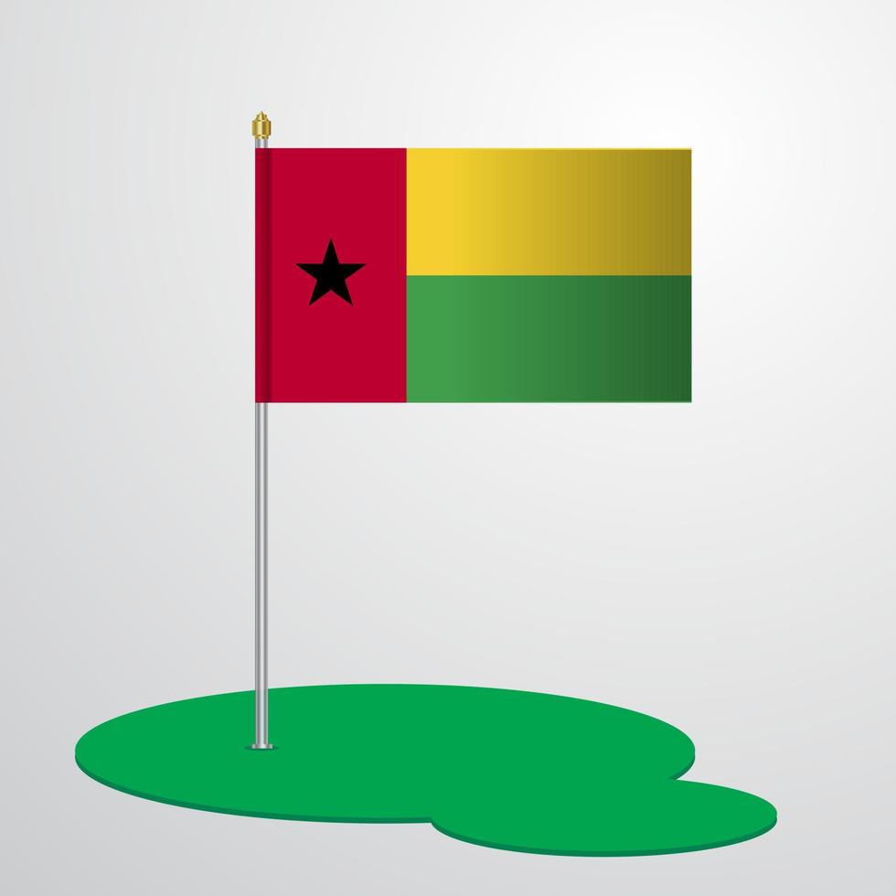 asta de la bandera de guinea bissau vector