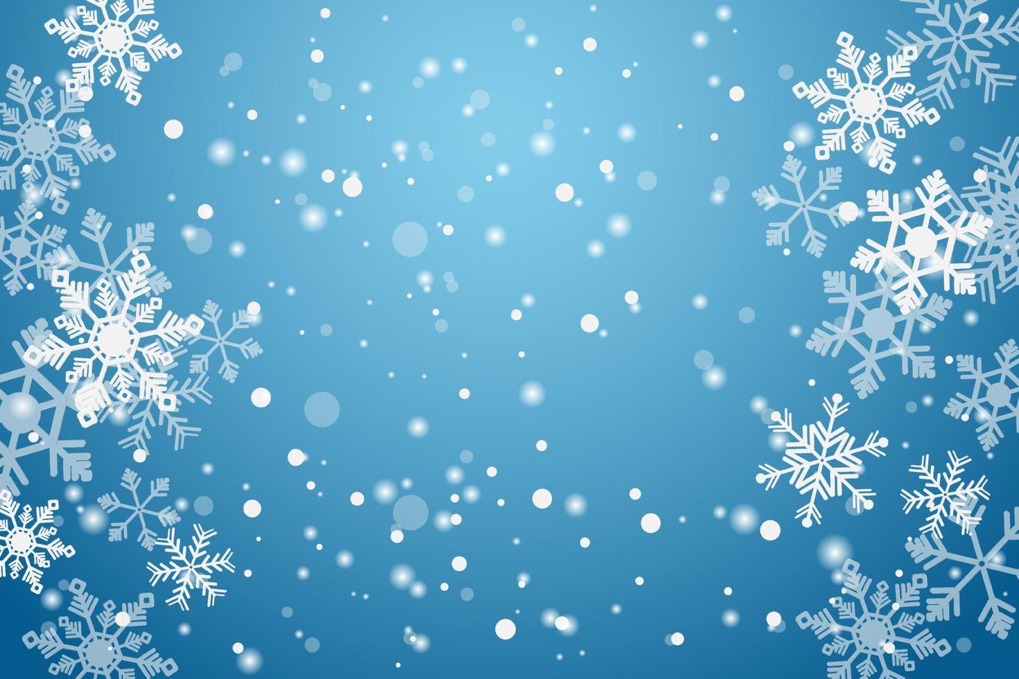 winter background with beautiful snowflakes vector