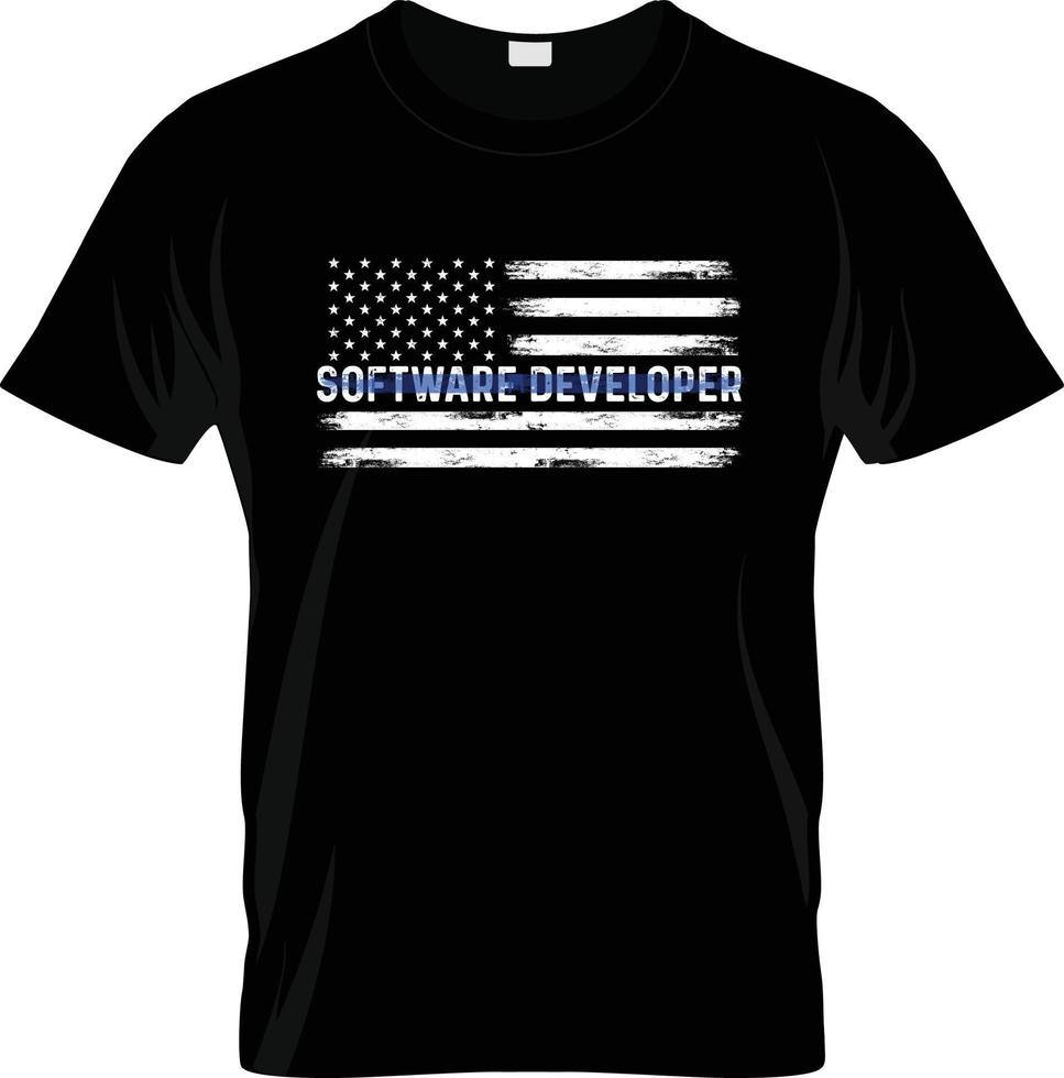 diseño de camisetas de desarrollador de software, eslogan de camiseta de desarrollador de software y diseño de ropa, tipografía de desarrollador de software, vector de desarrollador de software, ilustración de desarrollador de software