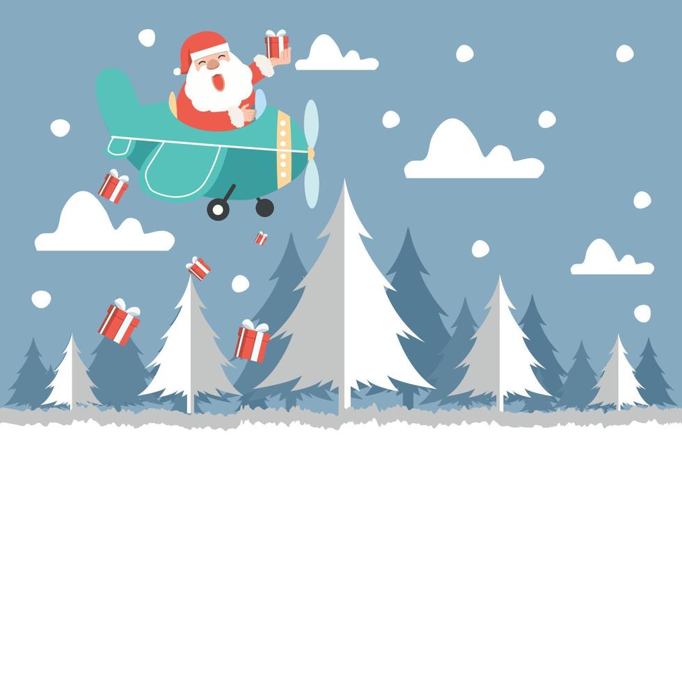 merry christmas with Santa Claus copy space vector