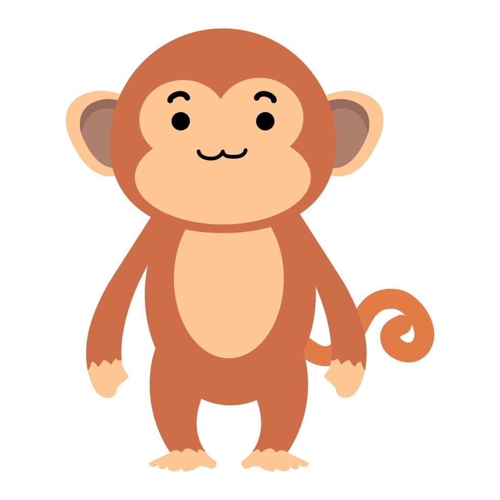 Cute monkey cartoon vector icon