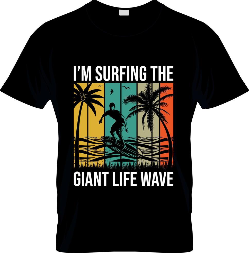 diseño de camisetas de surf, eslogan de camisetas de surf y diseño de ropa, tipografía de surf, vector de surf, ilustración de surf