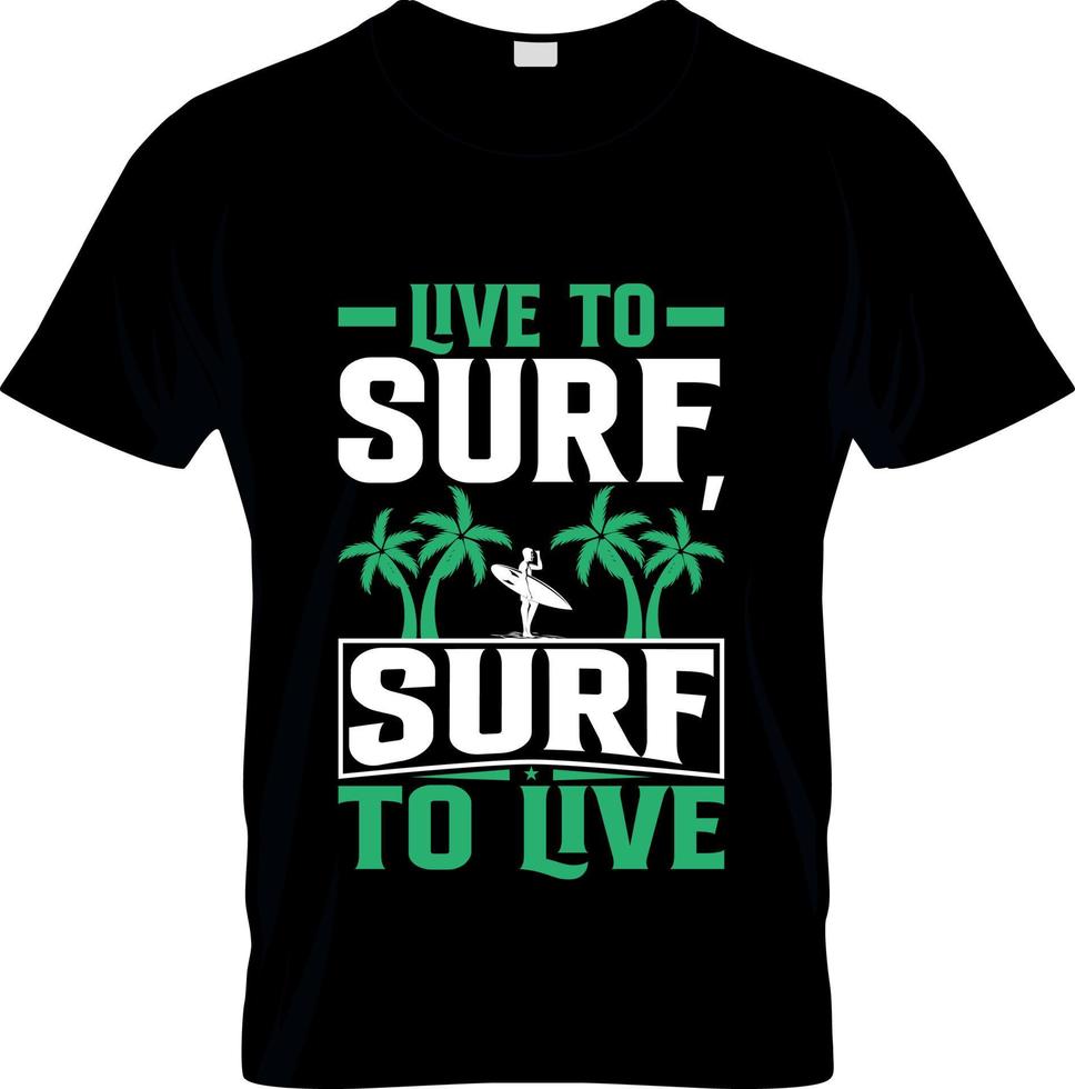 diseño de camisetas de surf, eslogan de camisetas de surf y diseño de ropa, tipografía de surf, vector de surf, ilustración de surf