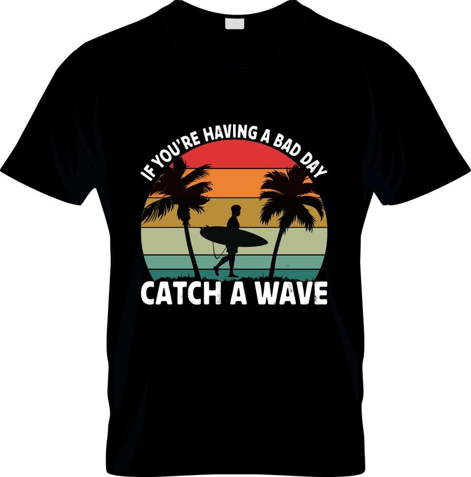 diseño de camisetas de surf, eslogan de camisetas de surf y diseño de ropa, tipografía de surf, vector de surf, ilustración de surf