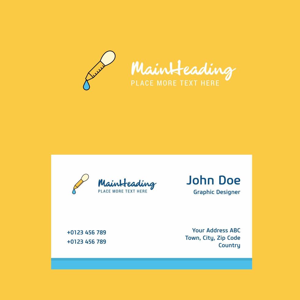 Dropper logo Design with business card template Elegant corporate identity Vector