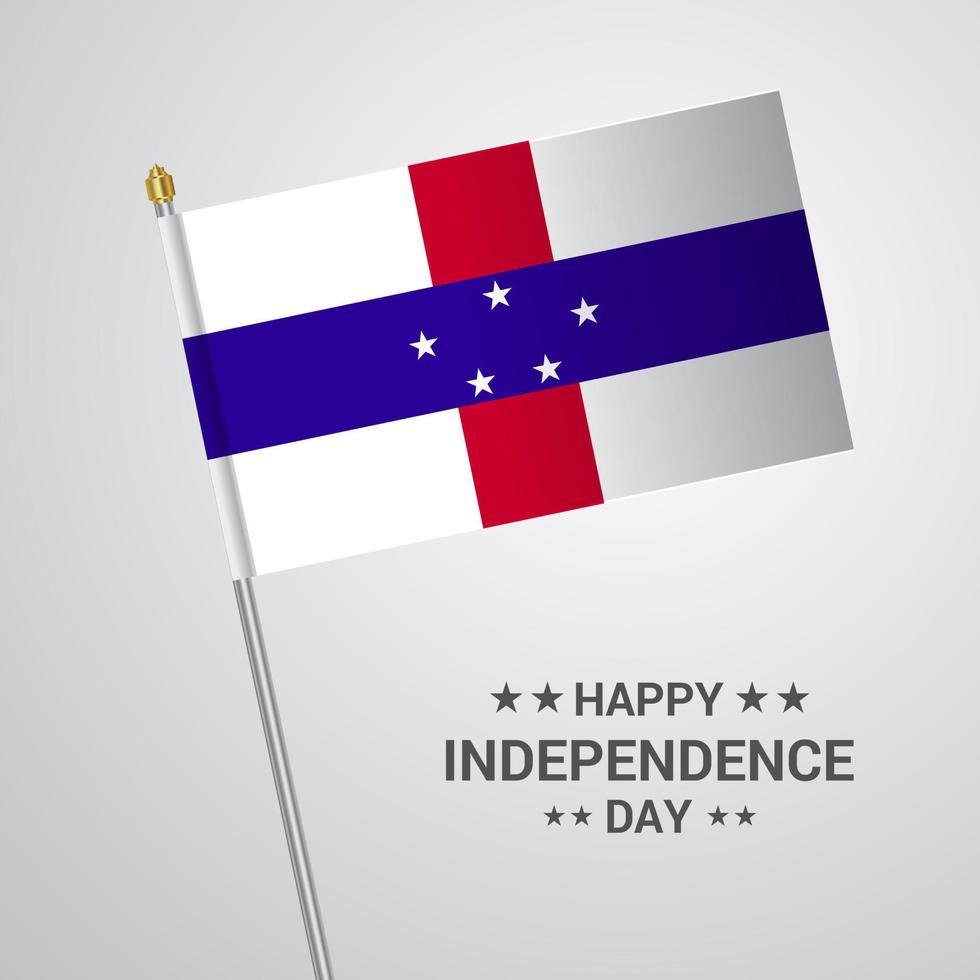 Netherlands Antilles Independence day typographic design with flag vector