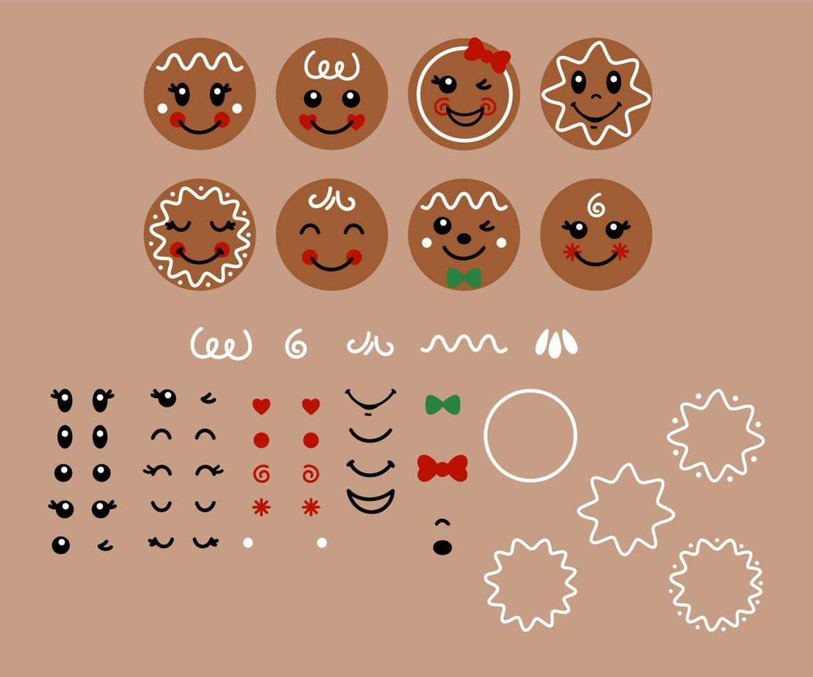 Build your own gingerbread face 14044065 Vector Art at Vecteezy Build your own gingerbread face 14044065 Vector Art at Vecteezy