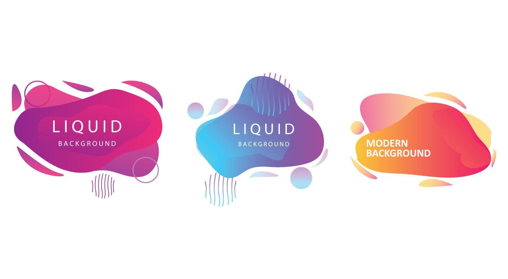 Abstract Liquid Logo Shape. Water Paint Design, Abstract Modern Element Vector. Colored Gradient.Illustration Banner Abstract Gradient Liquid Shape vector