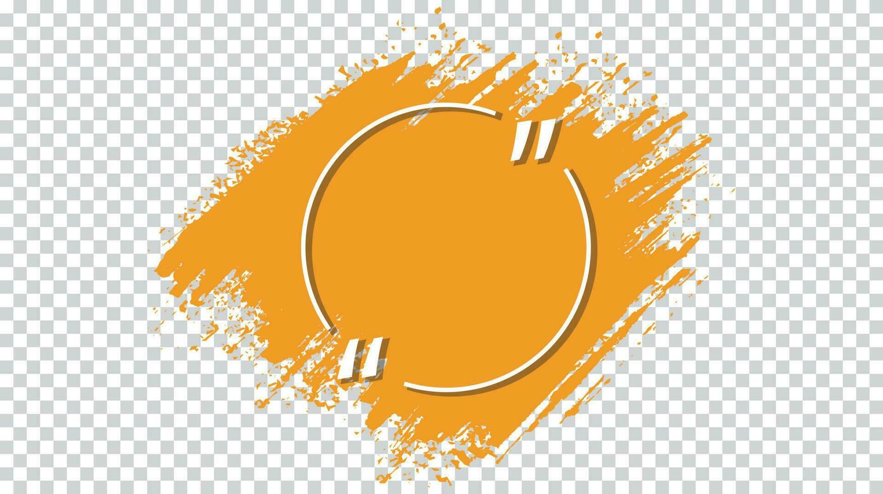 plantilla de banner de trazo de pincel de color naranja vector