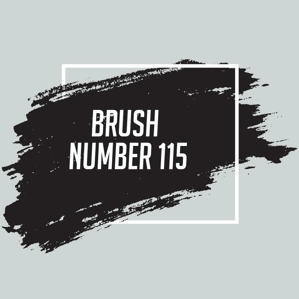 Isolated black color grunge ink brush stroke vector