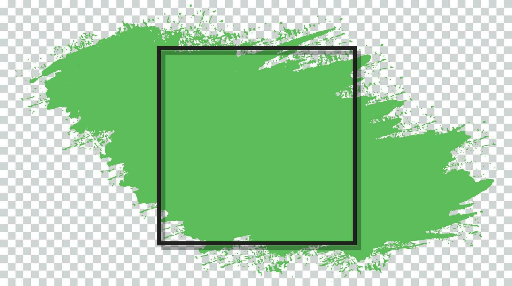 Ink brush stroke green color grunge texture background vector