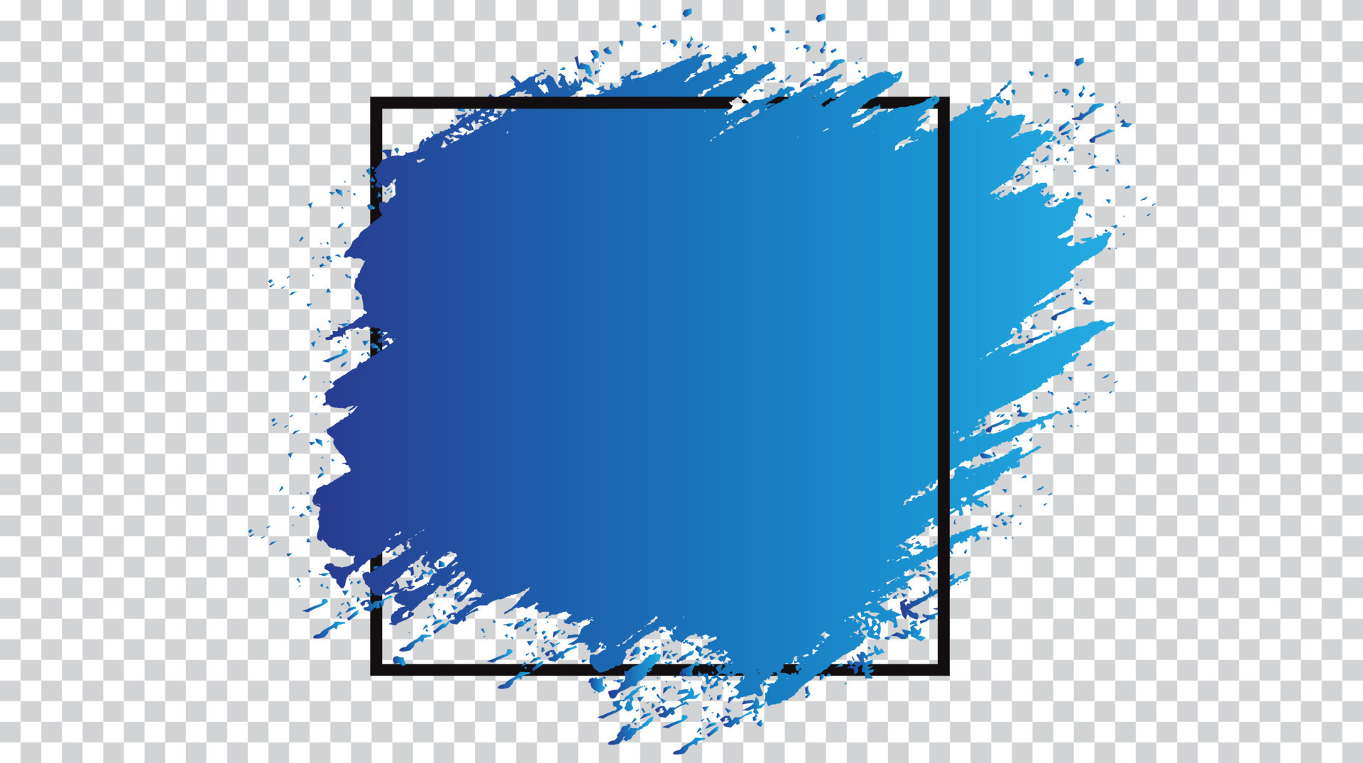 Gradient blue color ink paint brush frame for text 14044224 Vector Art