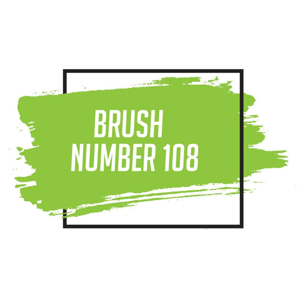 Grunge lime green color brush stroke vector