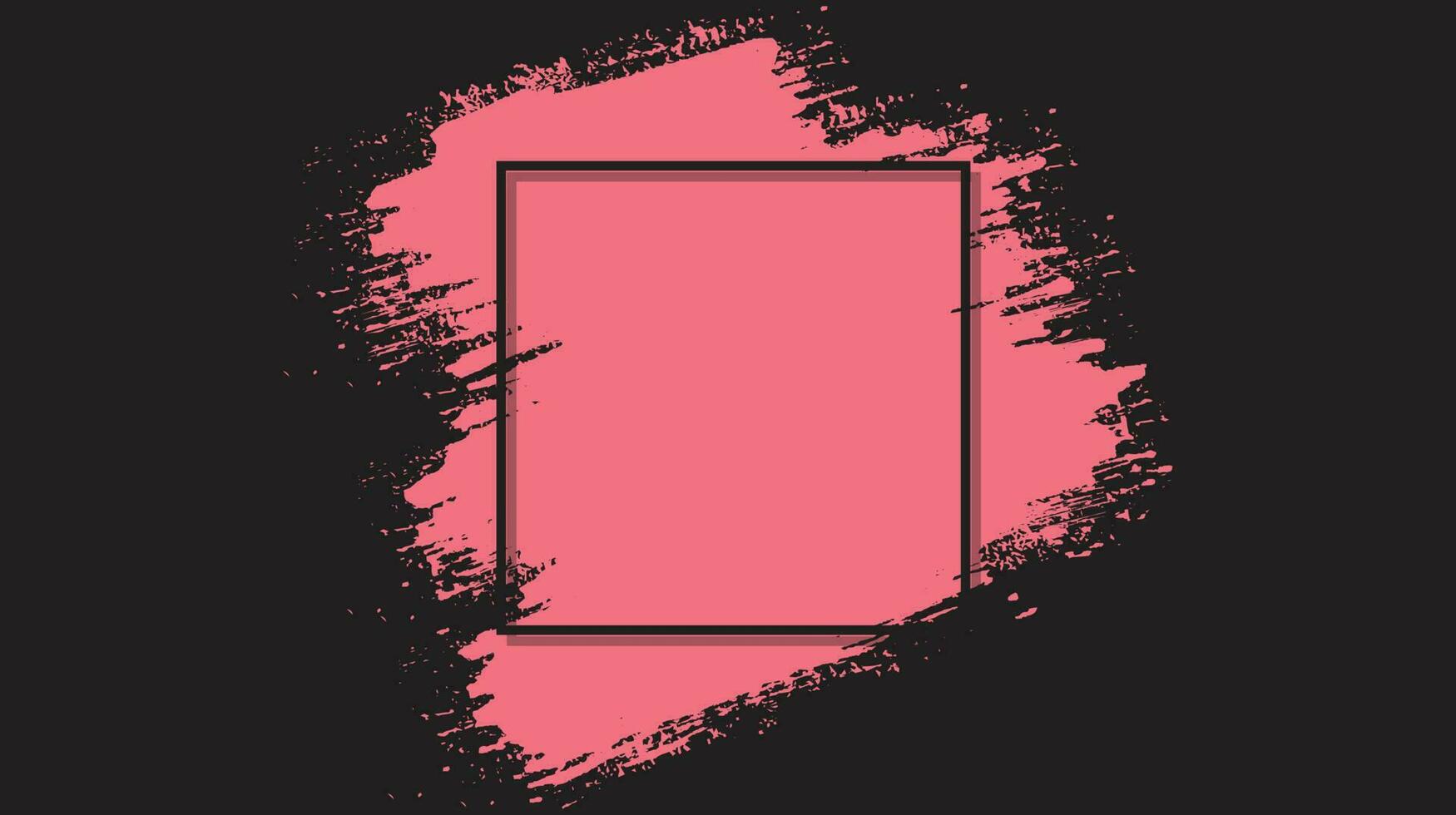 Modern pink color brush stroke background with black frame vector