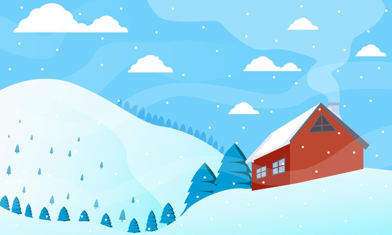 Winter landscape background vector