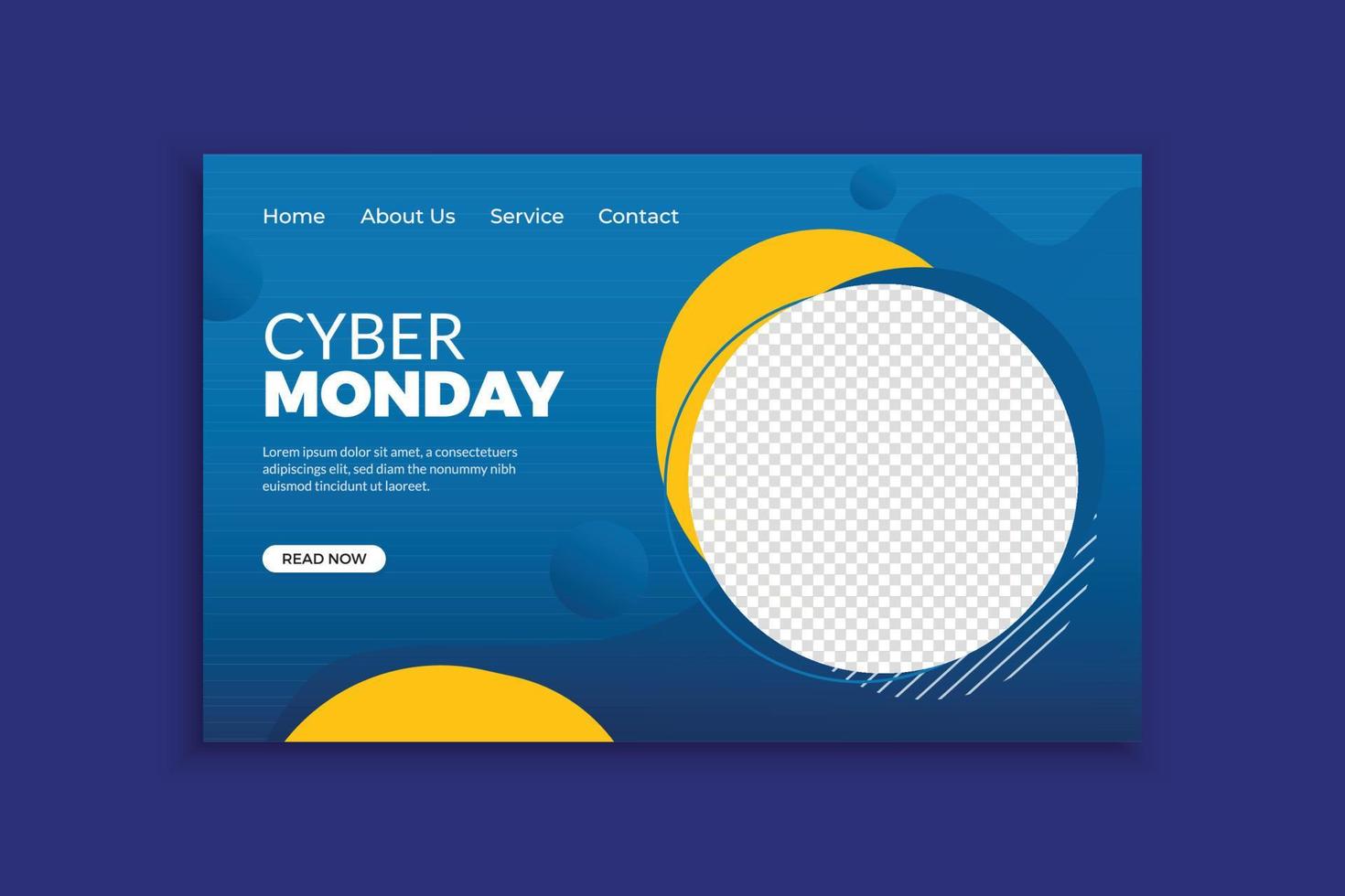 Cyber monday landing page and web banner template vector