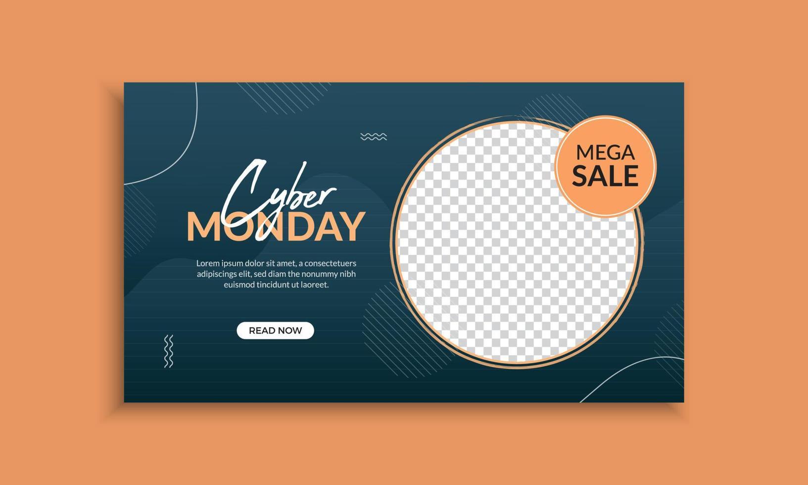 Cyber monday sale banner template vector