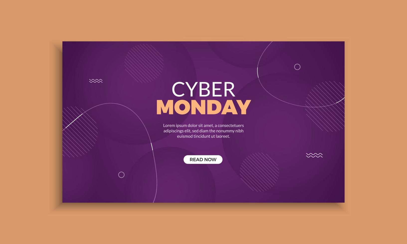 plantilla de banner de venta de cyber monday vector