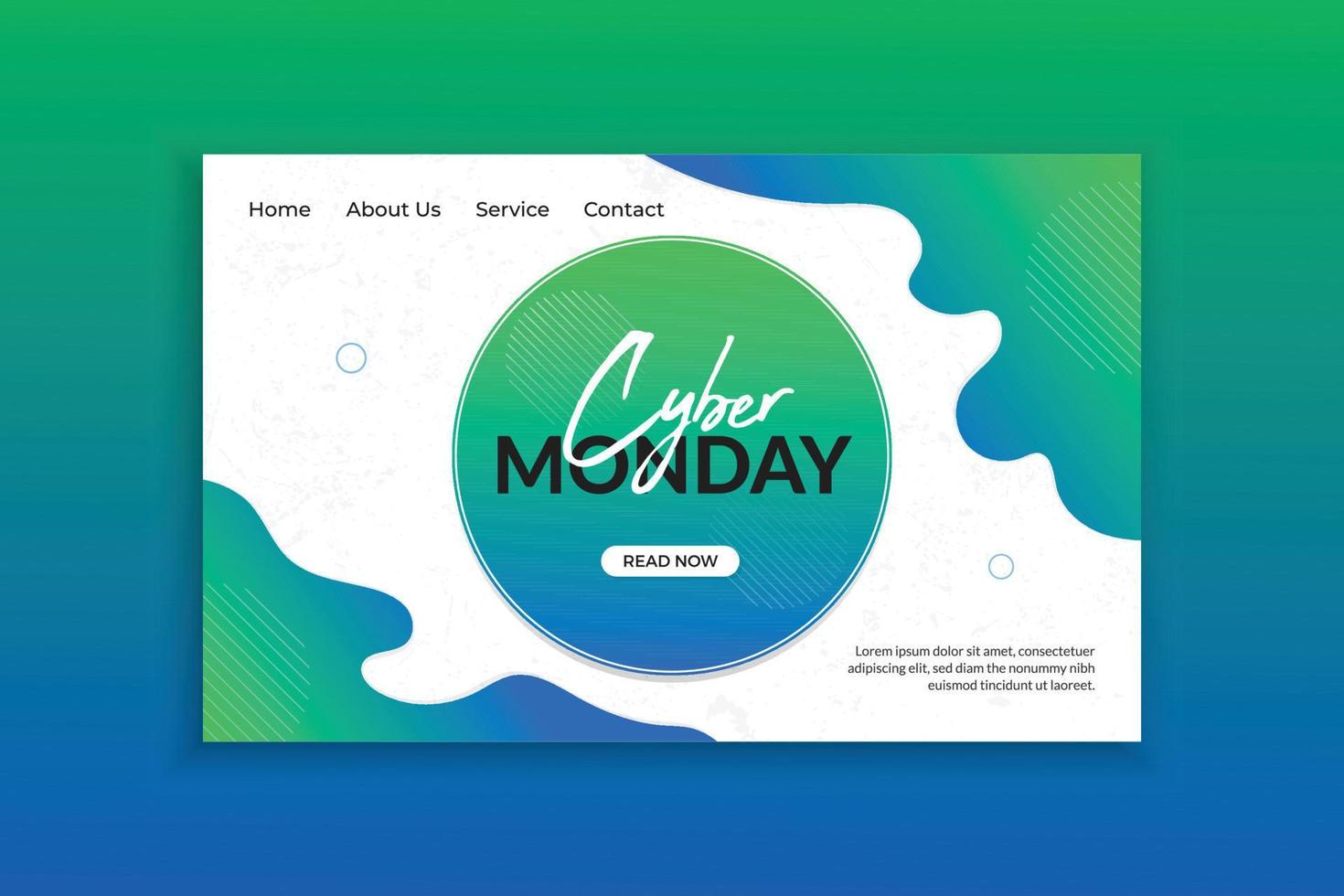Cyber monday landing page and web banner template vector
