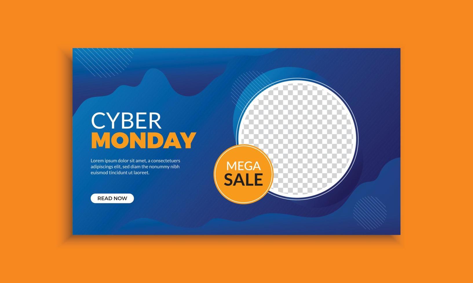 Cyber monday sale banner template vector