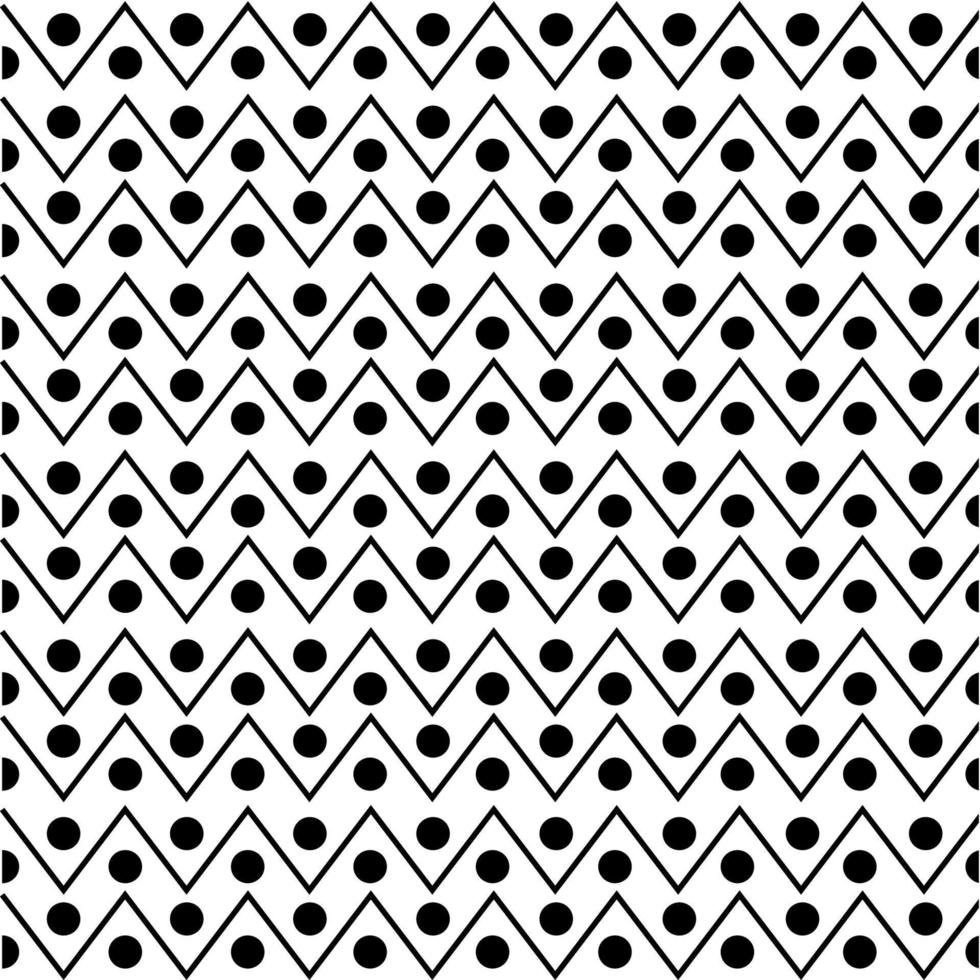 Black waves and dots pattern on white background vector