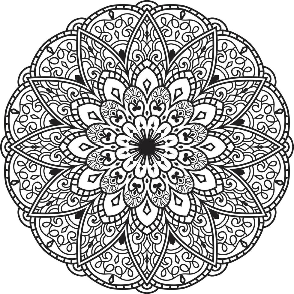 Circular Flower Mandala Free Vector