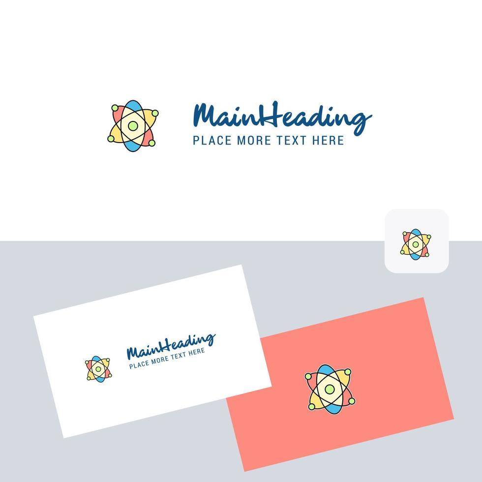 Nuclear vector logotype with business card template Elegant corporate identity Vector