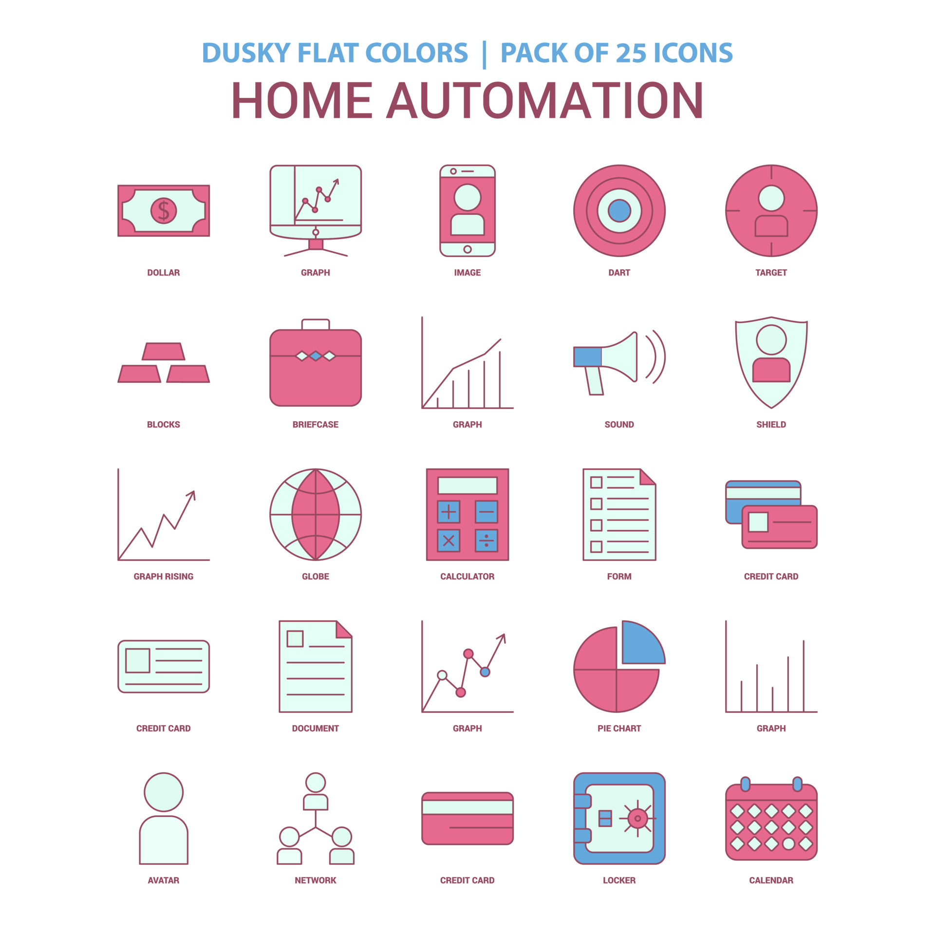 Home Automation icon Dusky Flat color Vintage 25 Icon Pack 14044555 ...