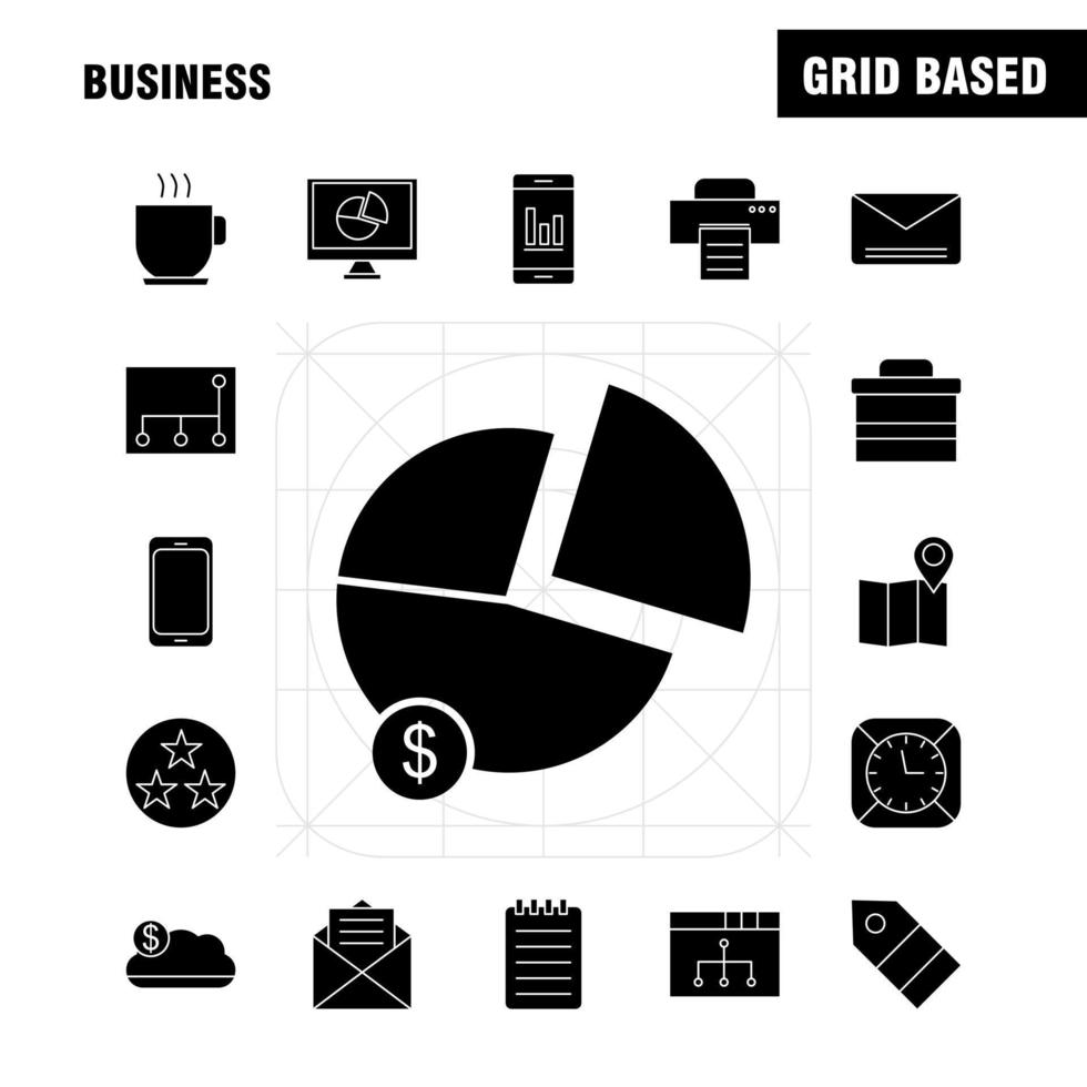 Business Solid Glyph Icons Set For Infographics Mobile UXUI Kit And Print Design Include Network Internet Sharing Networking Monitor Share Search Computer Collection Modern Infographic Lo vector