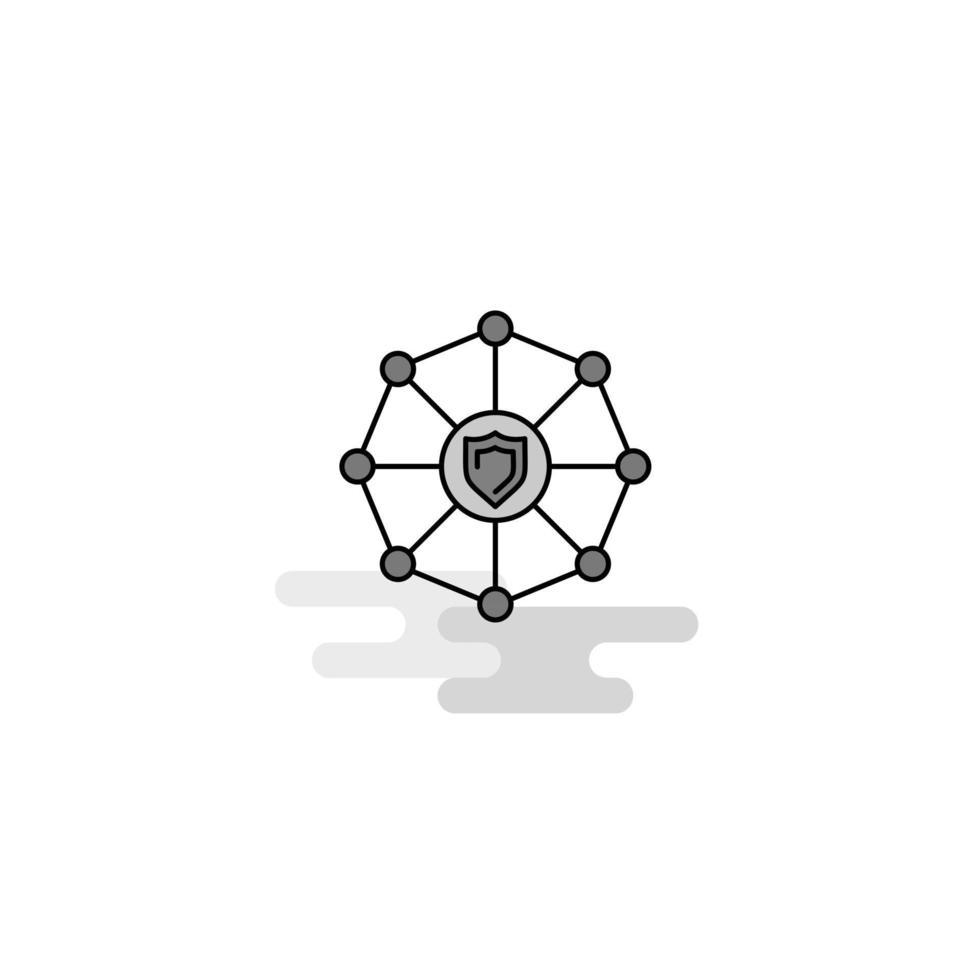 escudo icono web protegido línea plana llena vector icono gris