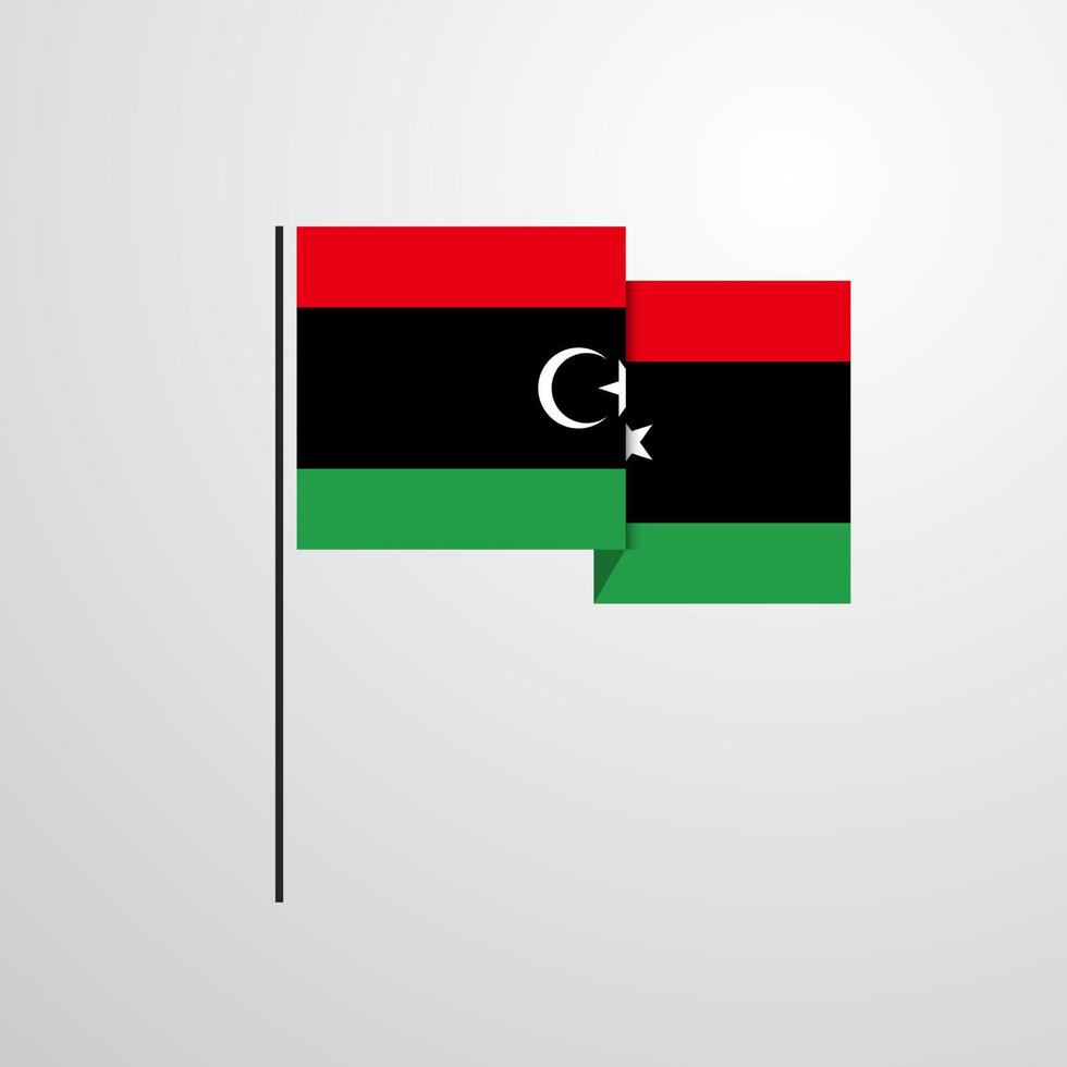 vector de diseño de bandera ondeante de libia