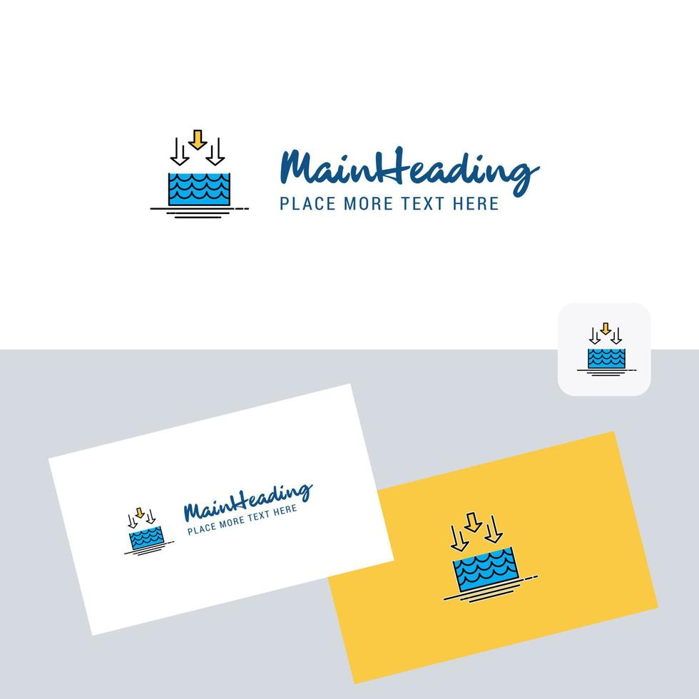 Water evaporation vector logotype with business card template Elegant corporate identity Vector