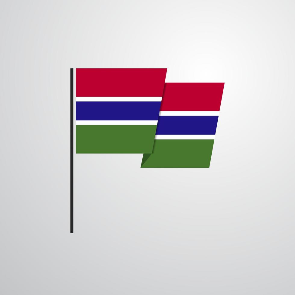 vector de diseño de bandera ondeante de gambia