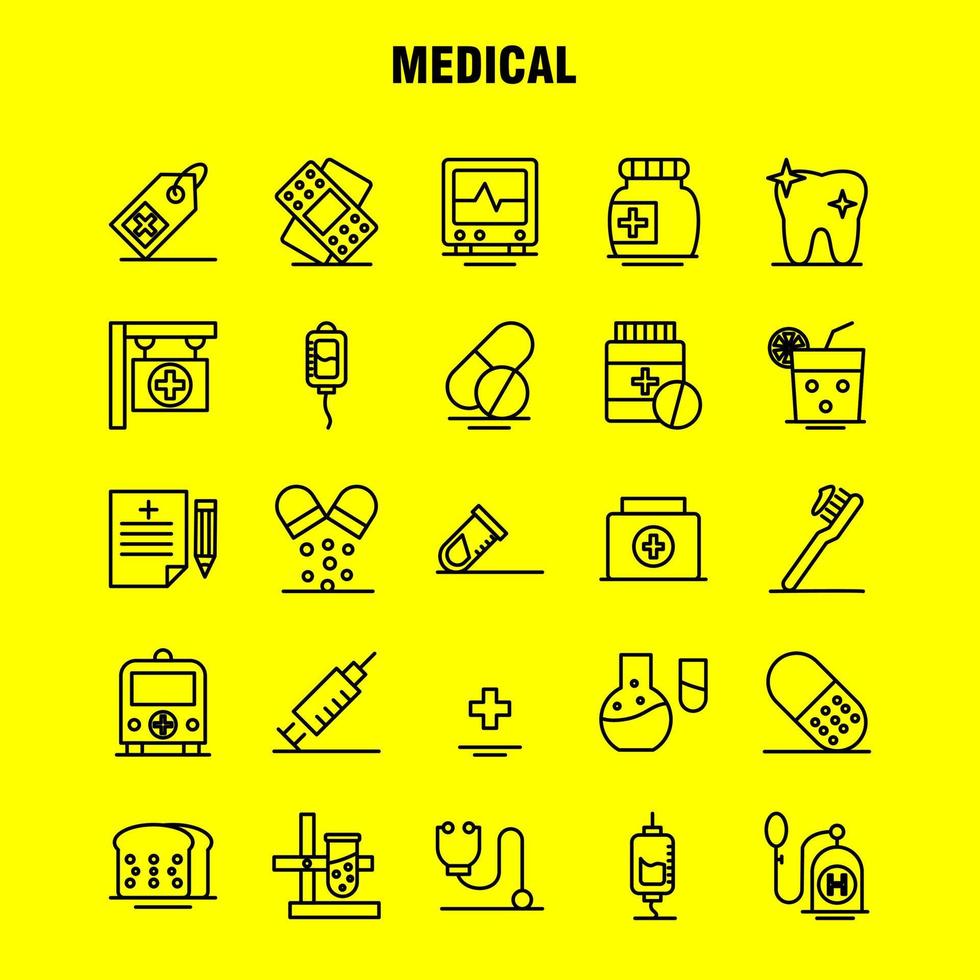 los iconos de línea médica establecidos para el kit de uxui móvil de infografía y el diseño de impresión incluyen forma delgada cuerpo fitness manzana fruta comida comida colección moderno logotipo infográfico y vector de pictograma
