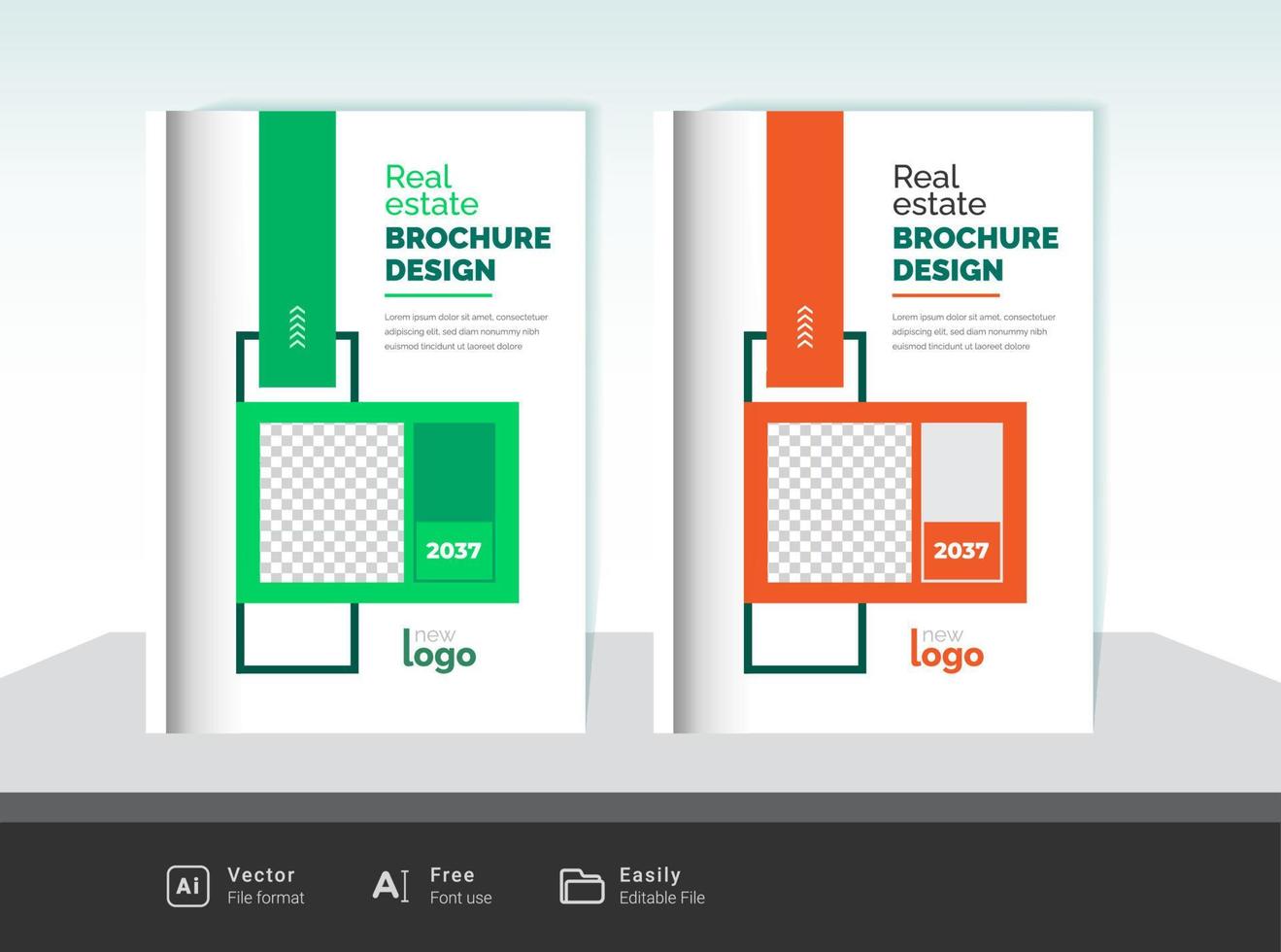 Realestate brochure cover design vector