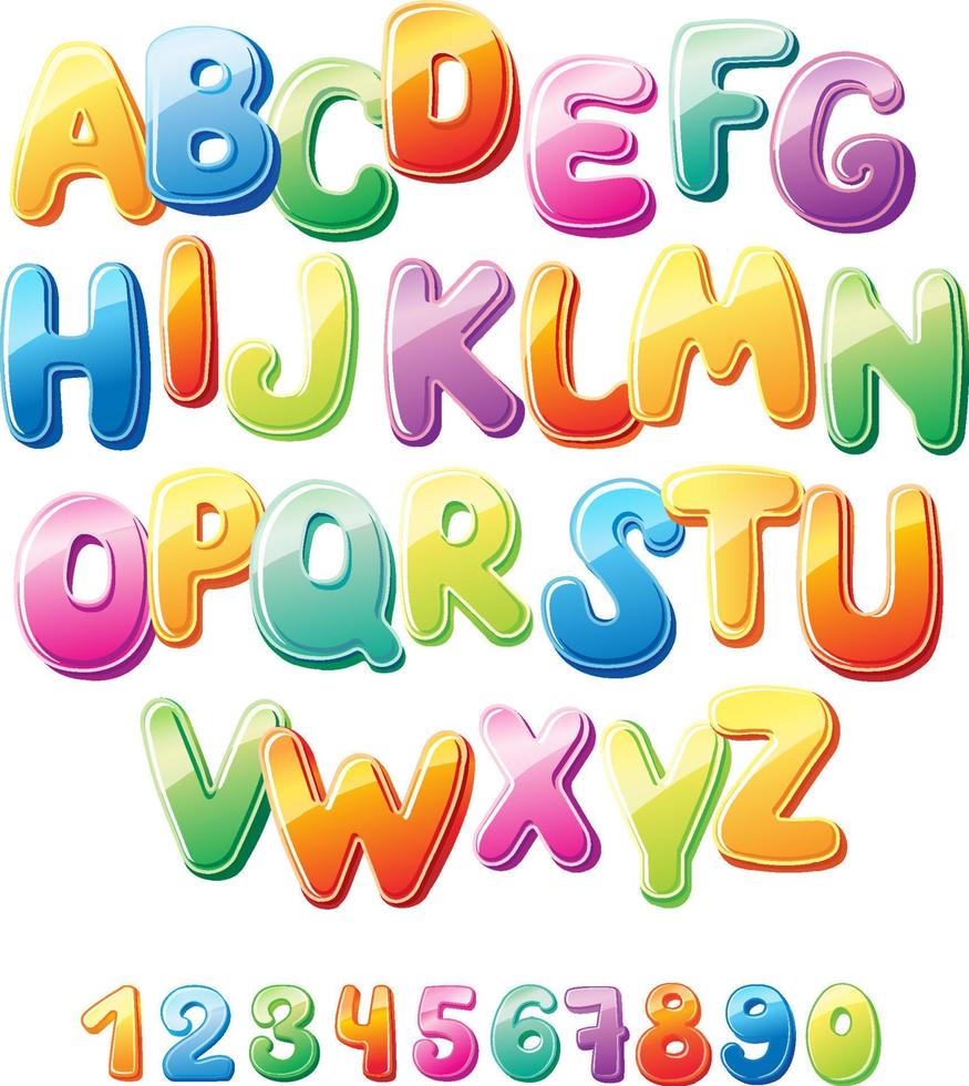 Alphabet and numbers vector