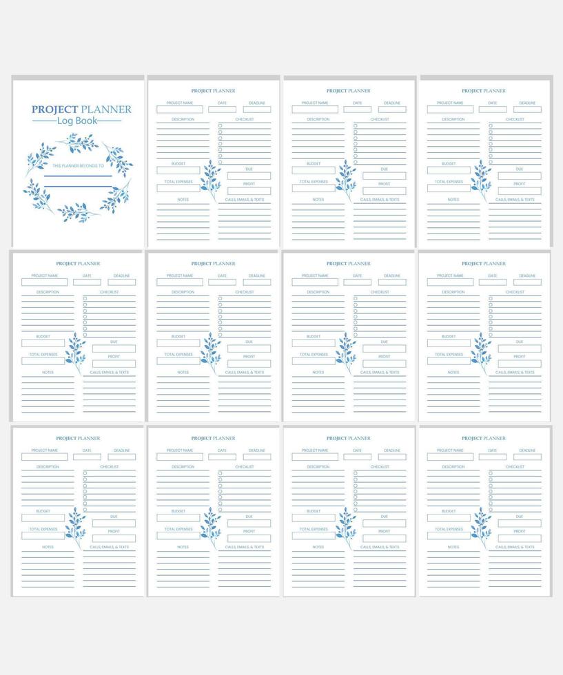 Project Planner Logbook vector