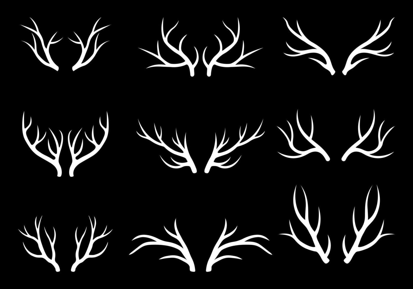 Christmas Deer Antlers Set vector illustration