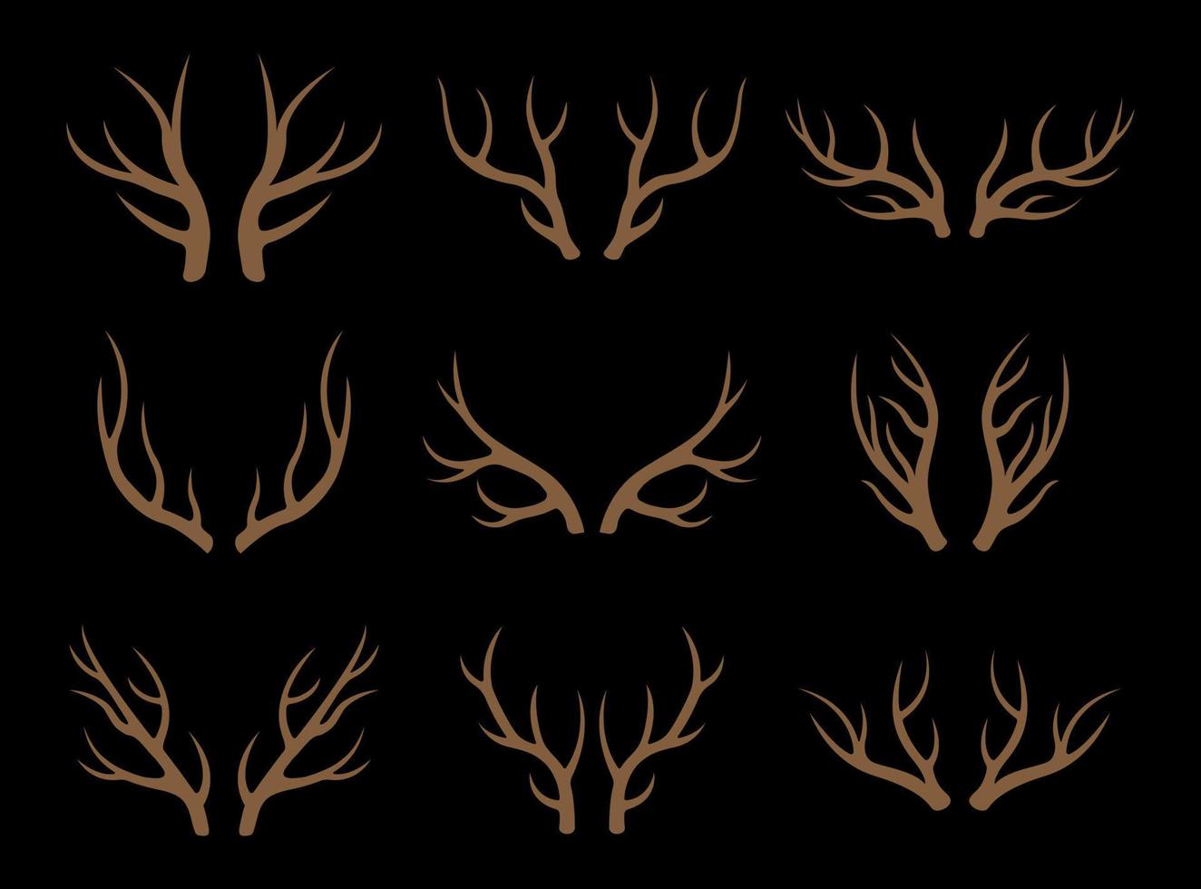 Christmas Deer Antlers Set vector illustration