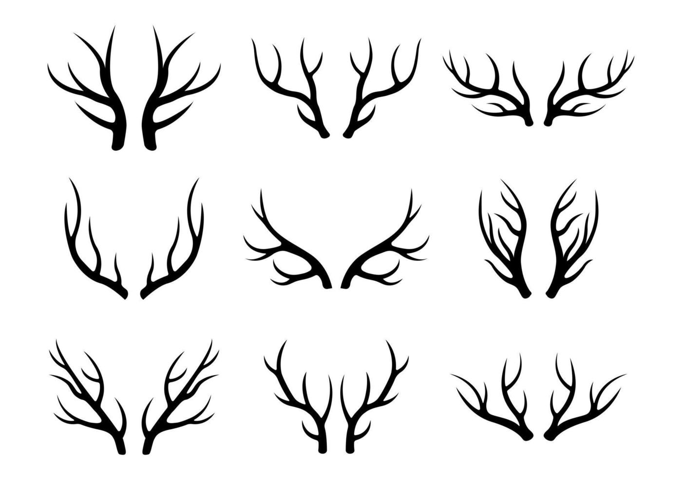 Christmas Deer Antlers Set vector illustration