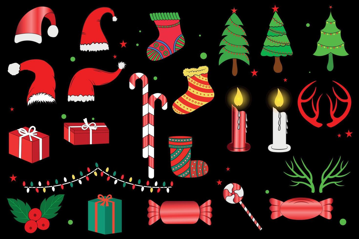 christmas elements vector, Holiday Christmas ornaments. vector