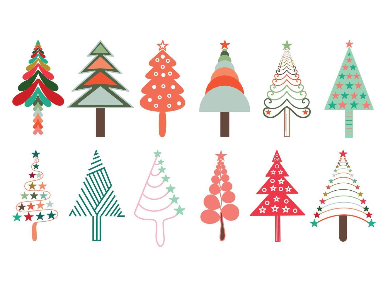 garabato, árbol de navidad, vector, ilustración vector