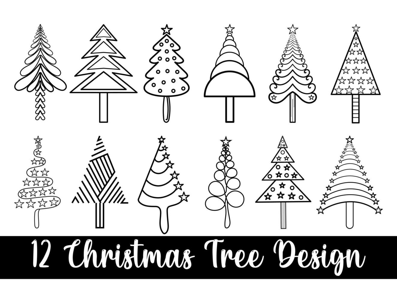 Doodle Christmas Tree Vector illustration