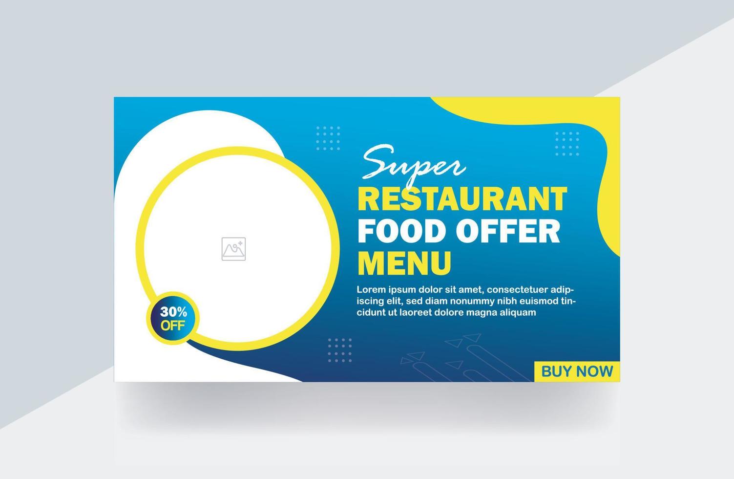 Restaurant food offer menu Thumbnail banner Cooking Thumbnail design template vector