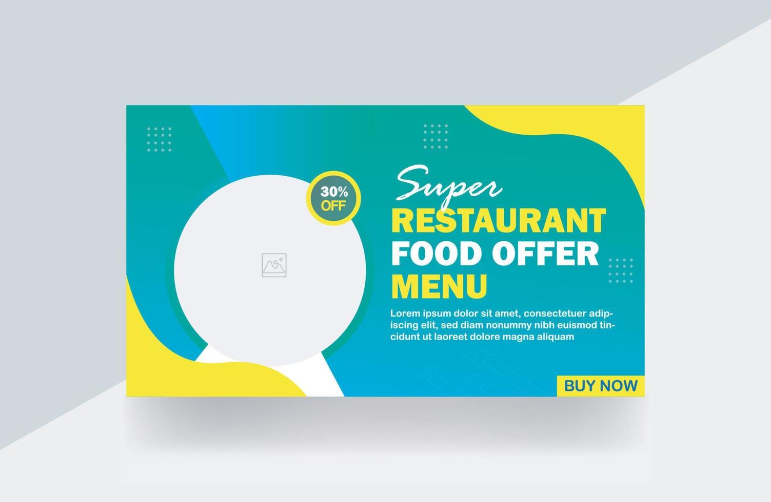 Restaurant food offer menu Cooking Thumbnail design template vector