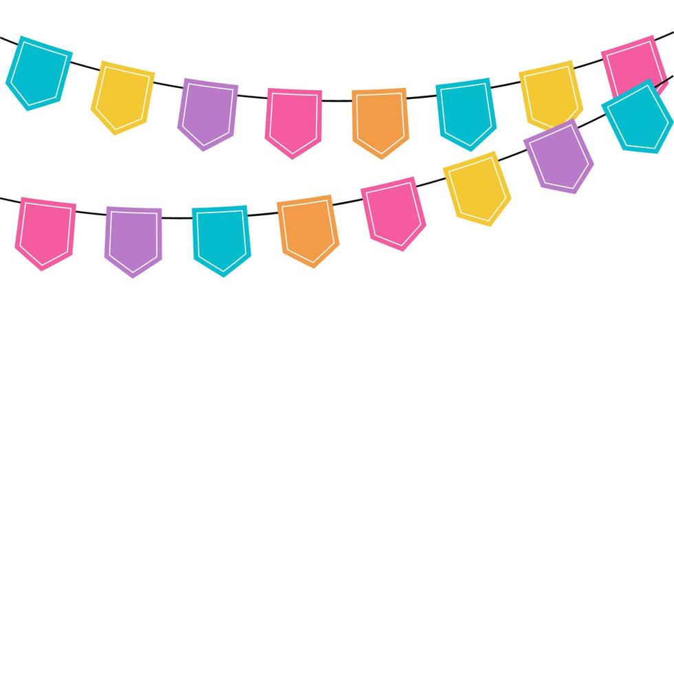 Bright garlands of flags for holiday decoration vector