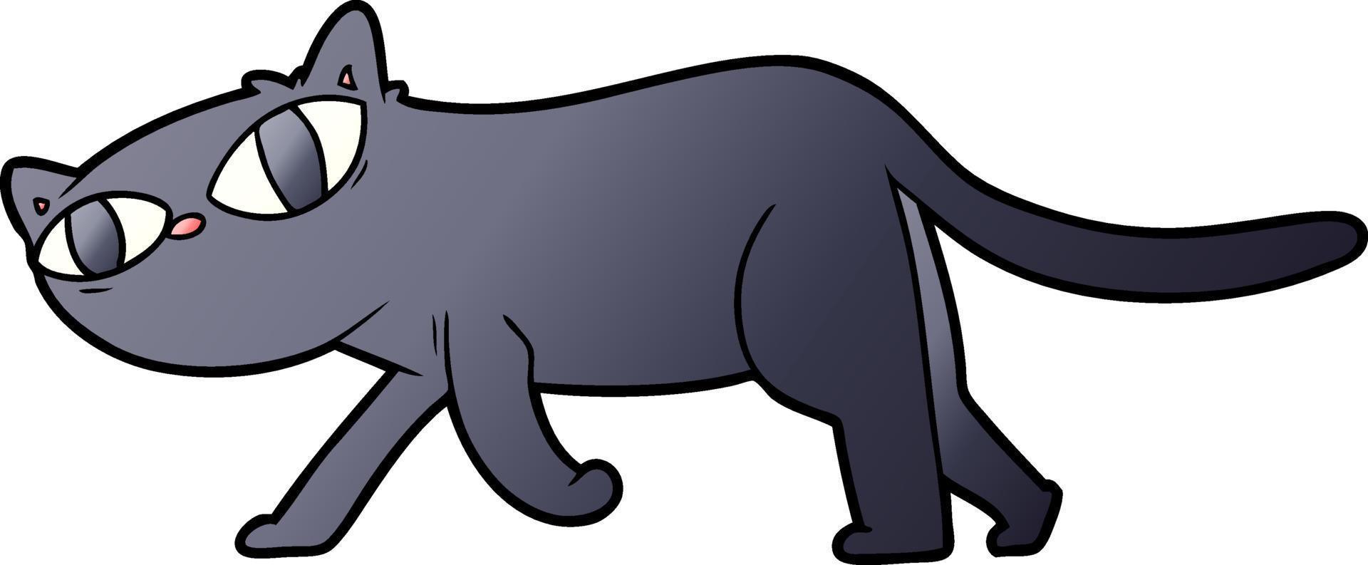 Cartoon cat stalking vector