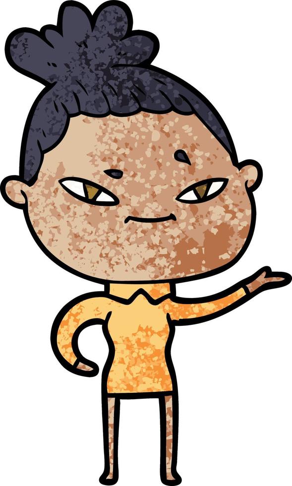 Vector girl character in cartoon style