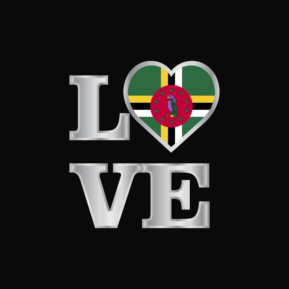Love typography Dominica flag design vector beautiful lettering